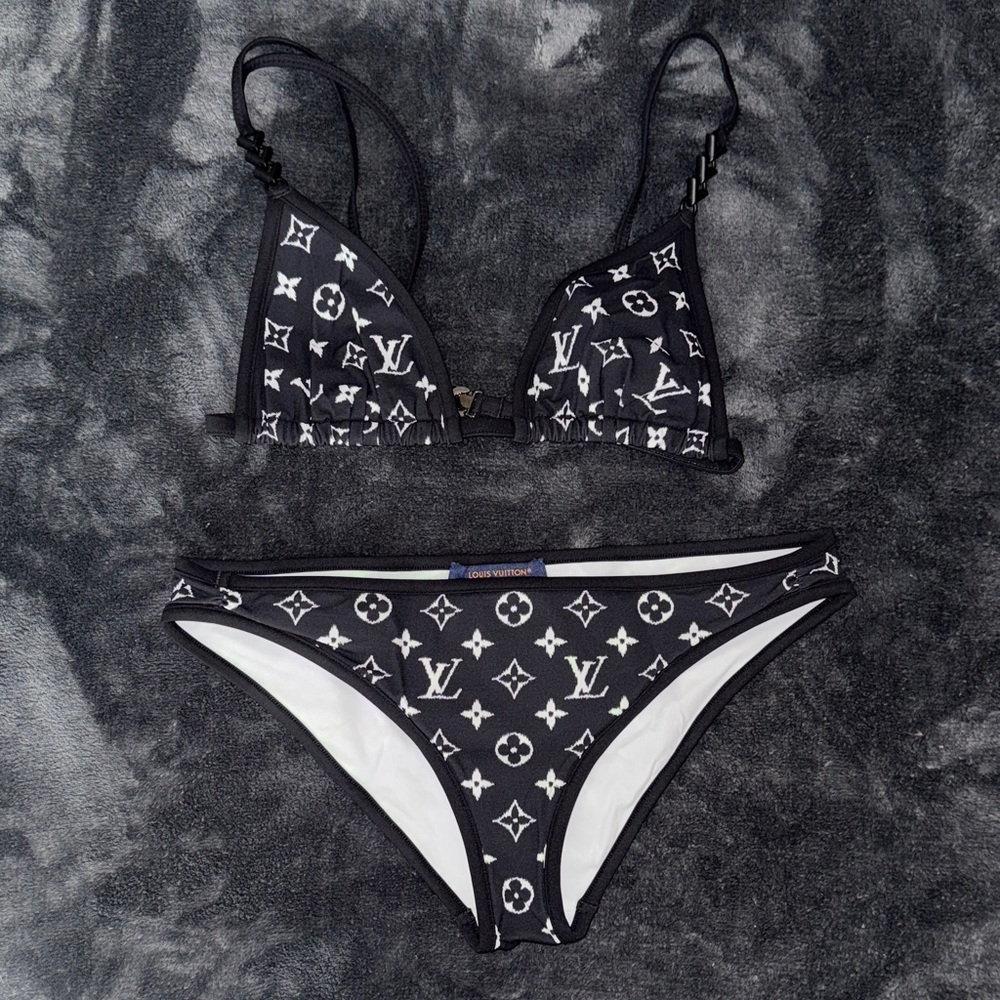 Louis Vuitton Monogram Black and White Bikini